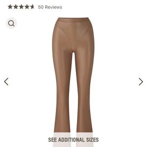NWT SKIMS Faux Leather Seamed Bootcut Pants – Sienna (Size Large)